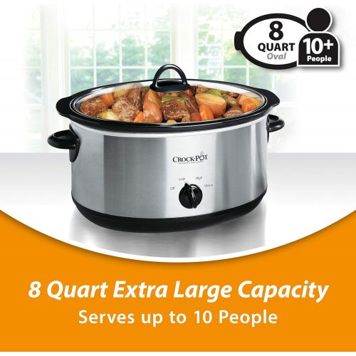 크록팟 [아마존베스트]Crock-Pot Crock-pot Oval Manual Slow Cooker, 8 quart, Stainless Steel (SCV800-S)