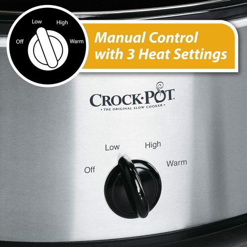 크록팟 [아마존베스트]Crock-Pot Crock-pot Oval Manual Slow Cooker, 8 quart, Stainless Steel (SCV800-S)