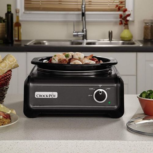 크록팟 [아마존베스트]CROCK-POT Crockpot 5 quart oval plus 2 quart round hookup SCCPMDPK25-CH BLACK