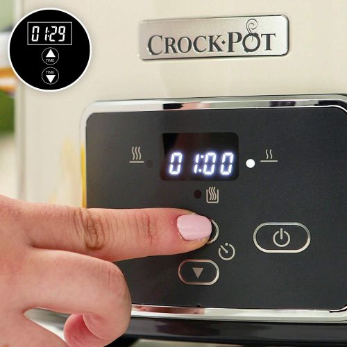  Crockpot Crock-Pot CSC060X Digitaler Lift-&-Serve-Schongarer mit 3,5 L Fassungsvermoegen Pilz & Chrom