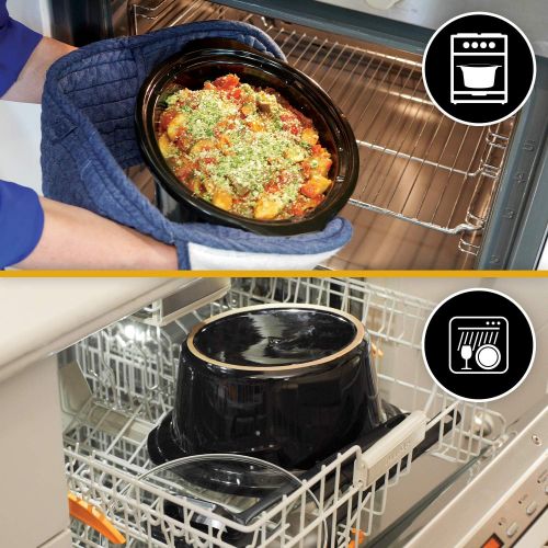  Crockpot Crock-Pot CSC060X Digitaler Lift-&-Serve-Schongarer mit 3,5 L Fassungsvermoegen Pilz & Chrom