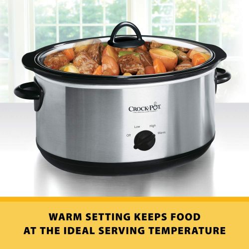  Crock-Pot 8 Quart Manual Slow Cooker with 16 Oz Little Dipper Food Warmer, Stainless