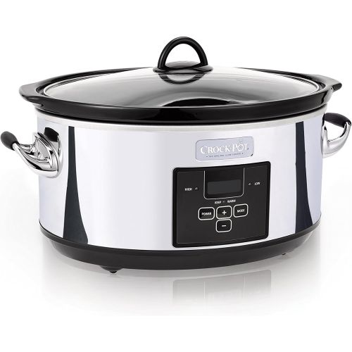  Crock-Pot 7 Quart Programmable Slow Cooker with Digital Countdown TimerPolished Platinum