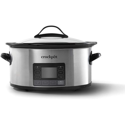  Crock-pot 2137020 MyTime Technology, 6-Quart Programmable Slow Cooker, Stainless Steel