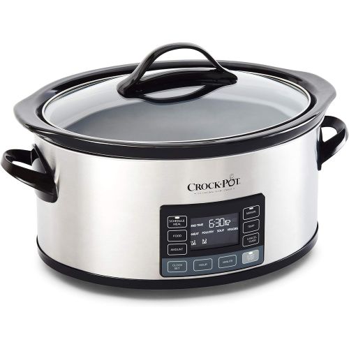  Crock-pot 2137020 MyTime Technology, 6-Quart Programmable Slow Cooker, Stainless Steel
