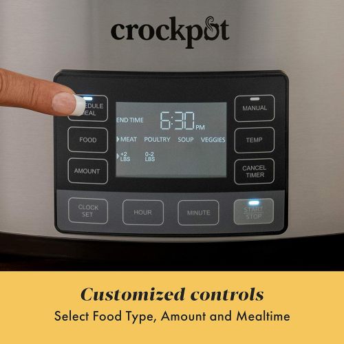  Crock-pot 2137020 MyTime Technology, 6-Quart Programmable Slow Cooker, Stainless Steel