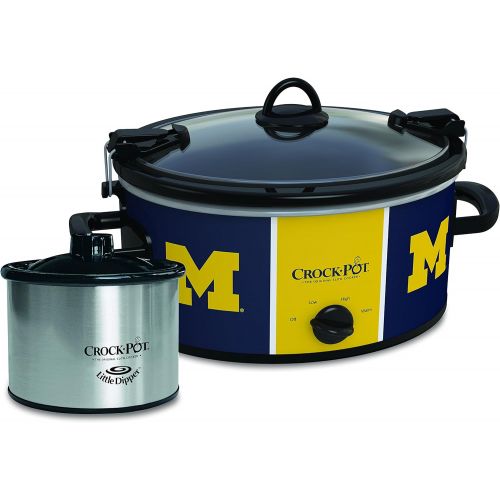  Michigan Wolverines Collegiate Crock-Pot Cook & Carry Slow Cooker with Bonus 16-ounce Little Dipper Food Warmer