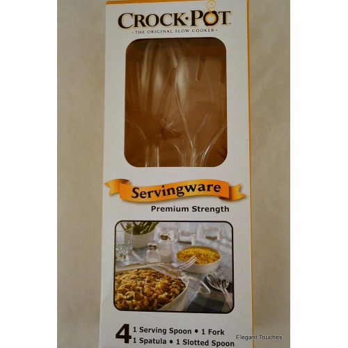  Crock Pot Clear Serving Ware Premium Strength Disposable 4 Pc. Serving SET