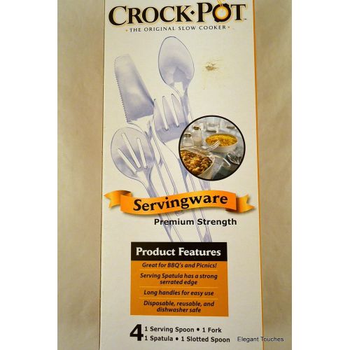  Crock Pot Clear Serving Ware Premium Strength Disposable 4 Pc. Serving SET