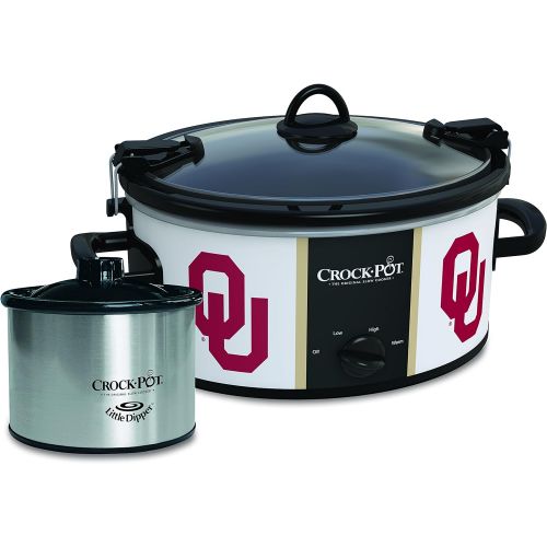  Oklahoma Sooners Collegiate Crock-Pot Cook & Carry Slow Cooker with Bonus 16-ounce Little Dipper Food Warmer