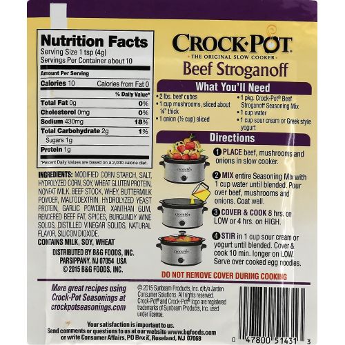  Crock Pot Seasoning Mix, Beef Stroganoff, 1.5 Ounce (Pack of 12)