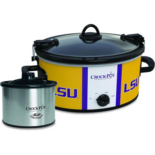  Louisiana State Tigers Collegiate Crock-Pot Cook & Carry Slow Cooker with Bonus 16-ounce Little Dipper Food Warmer