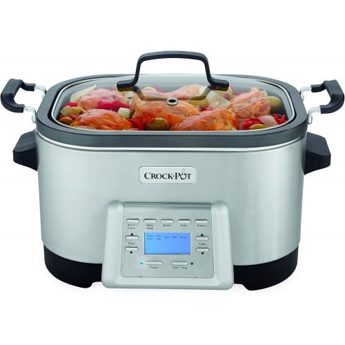  Crock-Pot 6-Quart 5-in-1 Multi-Cooker with Non-Stick Inner Pot, Stainless Steel