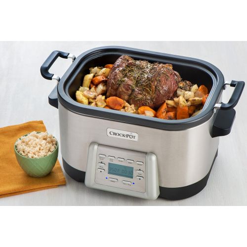  Crock-Pot 6-Quart 5-in-1 Multi-Cooker with Non-Stick Inner Pot, Stainless Steel