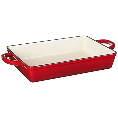  Crock Pot 112006.01 Artisan 13 Inch Enameled Cast Iron Lasagna Pan, Scarlet Red: Kitchen & Dining