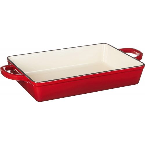  Crock Pot 112006.01 Artisan 13 Inch Enameled Cast Iron Lasagna Pan, Scarlet Red: Kitchen & Dining