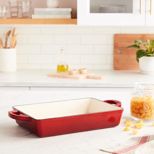  Crock Pot 112006.01 Artisan 13 Inch Enameled Cast Iron Lasagna Pan, Scarlet Red: Kitchen & Dining