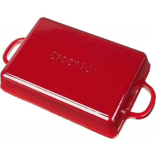  Crock Pot 112006.01 Artisan 13 Inch Enameled Cast Iron Lasagna Pan, Scarlet Red: Kitchen & Dining