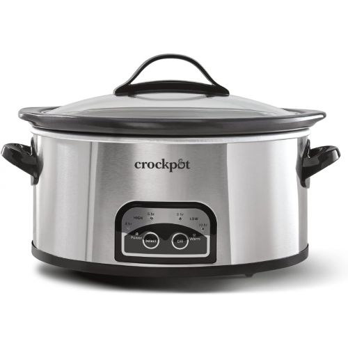  [아마존베스트]Crock Pot Smart Pot Slow Cooker with Easy to Clean Stoneware | Programmable Crock Pot | 6 quart | Stainless Steel