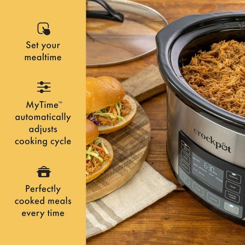  [아마존베스트]Crock-pot 2137020 MyTime Technology, 6-Quart Programmable Slow Cooker, Stainless Steel