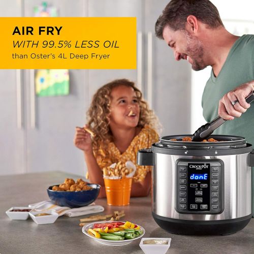  [아마존베스트]Crock-pot SCCPPA800-V1 Express Crisp 8-Quart Pressure Cooker Includes Air Fryer Lid, Stainless Steel