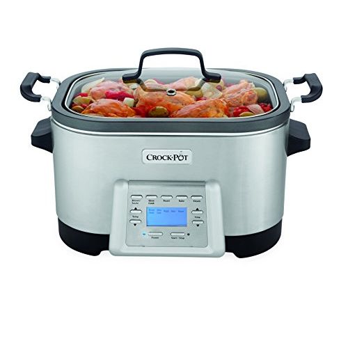  [아마존베스트]Crock-Pot 6-Quart 5-in-1 Multi-Cooker with Non-Stick Inner Pot, Stainless Steel