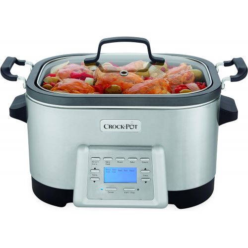  [아마존베스트]Crock-Pot 6-Quart 5-in-1 Multi-Cooker with Non-Stick Inner Pot, Stainless Steel