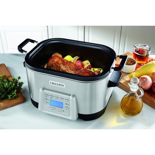  [아마존베스트]Crock-Pot 6-Quart 5-in-1 Multi-Cooker with Non-Stick Inner Pot, Stainless Steel