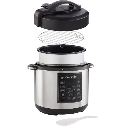  [아마존베스트]Crock-Pot CSC051X 12-in-1 Programmable Multi-Cooker - The Original from the USA | Electric pressure cooker | Steamer | Rice cooker | Slow Cooker | 5.7L | 1000W | stainless steel