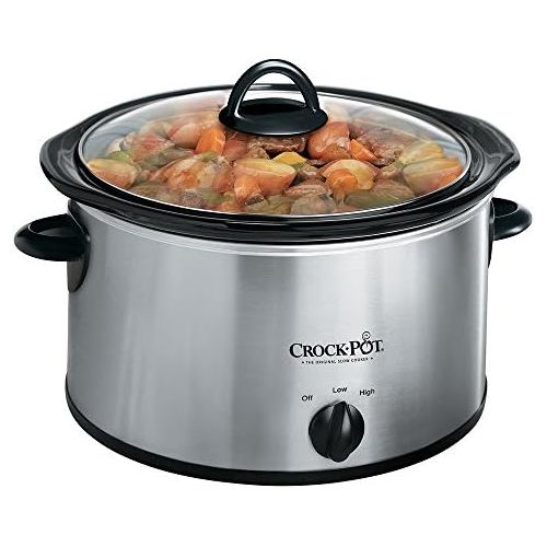 크록팟 Crock-Pot 3040-BC 4-Quart Round Manual Slow Cooker, Stainless Steel