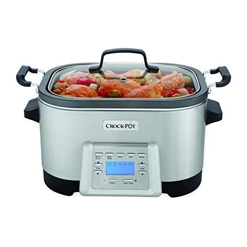 크록팟 Crock-Pot 6-Quart 5-in-1 Multi-Cooker with Non-Stick Inner Pot, Stainless Steel