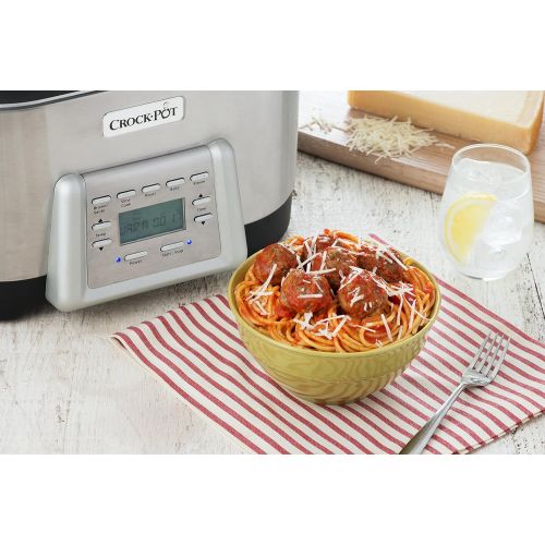 크록팟 Crock-Pot 6-Quart 5-in-1 Multi-Cooker with Non-Stick Inner Pot, Stainless Steel