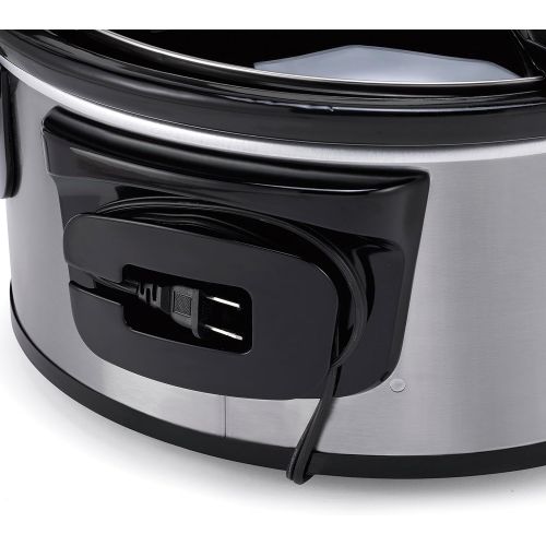 크록팟 Crockpot SCCPVS600ECP-S Crock-Pot Cook and Carry Portable Slow Cooker with Digital Control, 6 Quart, Silver