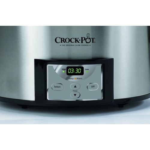 크록팟 Crock-Pot 6-Quart Countdown Programmable Oval Slow Cooker with Dipper, Stainless Steel, SCCPVC605-S