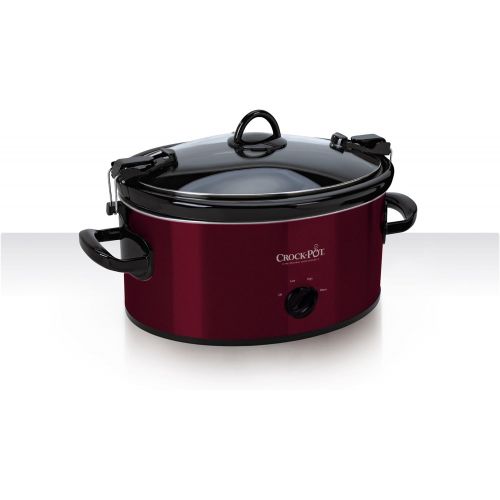 크록팟 Crock-Pot 6-Quart Cook & Carry Manual Portable Slow Cooker, Stainless Steel