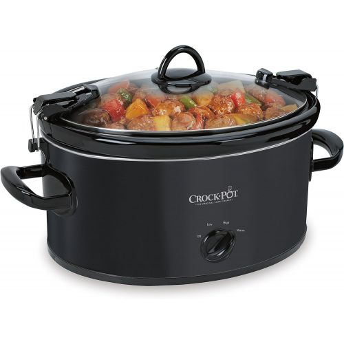 크록팟 Crock-Pot 6-Quart Cook & Carry Manual Portable Slow Cooker, Stainless Steel