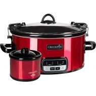 Crock-Pot 6 Quart Programmable On The GO Slow Cooker With Bonus Little Dipper Warmer Candy Red