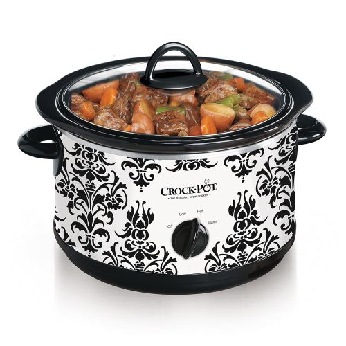 크록팟 Crockpot Crock-Pot 4.5-Quart Manual Slow Cooker, Damask Pattern