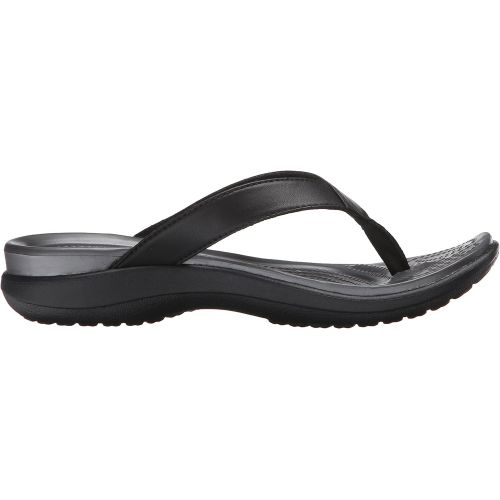 크록스 Crocs Womens Capri V Flip Flop | Casual Sandal With Extra Soft Footbed and Soft Leather Straps | Lightweight Beach Shoe
