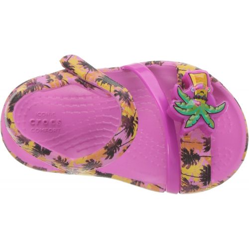 크록스 crocs Girls Lina Lights K Sandal, Party Pink, 6 M US Toddler