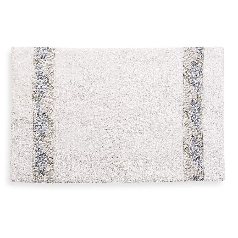  Croscill Spa Tile 30-Inch x 20-Inch Bath Rug in White