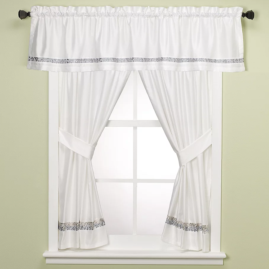 Croscill Spa Tile Bathroom 45-Inch Window Curtain Panel Pair