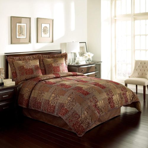  Croscill 2A0-003O0-6405610 Galleria Comforter Set, Queen, Red