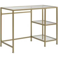 Crosley Furniture Aimee Glass Desk, Gold