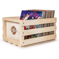 Crosley AC1004A-NA Record Storage Crate Holds up to 75 Albums, Natural