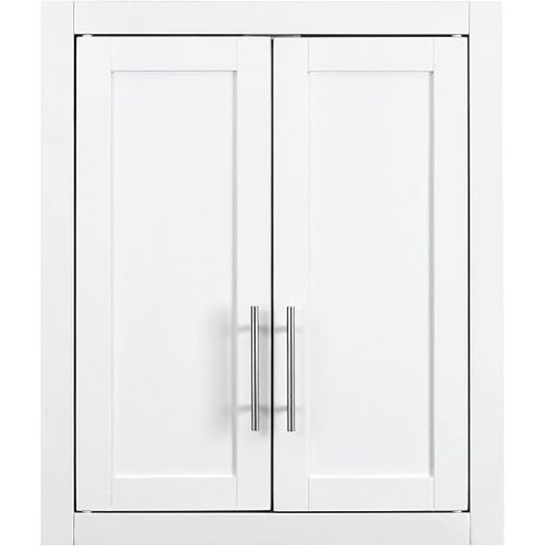 크로슬리 Crosley Furniture Savannah Bathroom Wall Cabinet, White