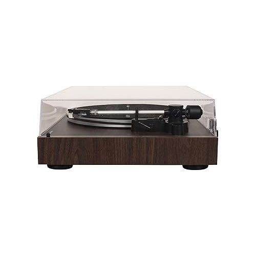 크로슬리 Crosley C8A-WA Belt-Driven Record Player Turntable with Built-in Pre-Amp, Adjustable Tonearm, AT3600L Cartridge, and Audio Grade MDF Plinth, Walnut