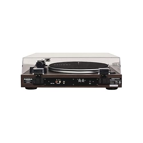 크로슬리 Crosley C8A-WA Belt-Driven Record Player Turntable with Built-in Pre-Amp, Adjustable Tonearm, AT3600L Cartridge, and Audio Grade MDF Plinth, Walnut