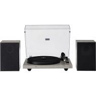 Crosley C62C Turntable HiFi System Record Player with Speakers, Adjustable Tonearm, Moving Magnet Cartridge, Bluetooth Receiver, 40W Per Channel, and Anti-Skate, Gray