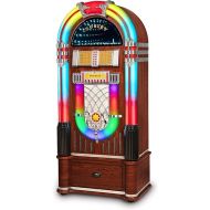 Crosley CR1215A-WA Jukebox, Includes AM/FM Radio & Bluetooth Receiver & CD Player with ST15-WA Stand Included - Walnut